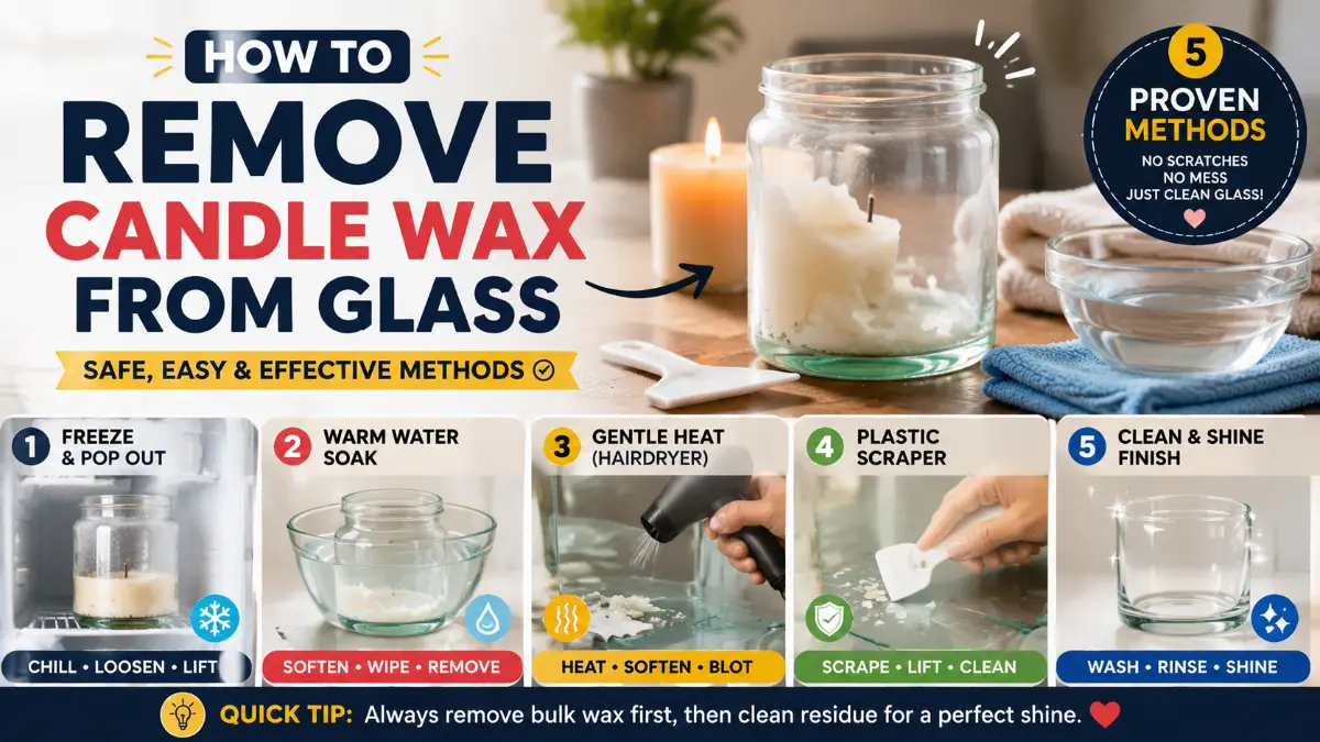 how to remove candle wax from glass