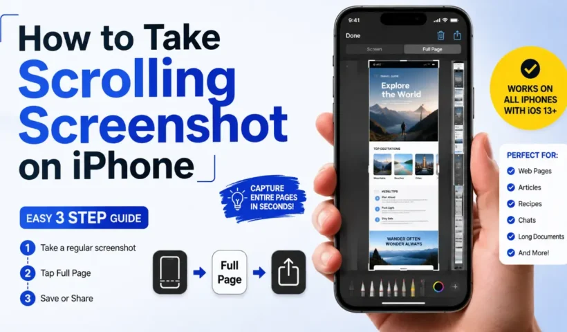 how to take scrolling screenshot iphone