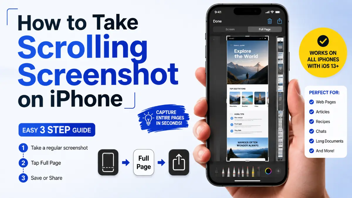 how to take scrolling screenshot iphone